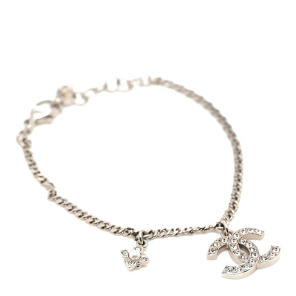 Chanel Crystal Pearl Flower CC Bracelet Silver 1 of 5