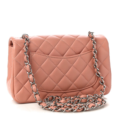 Chanel Lambskin Quilted Mini Rectangular Flap Dark Pink 3 of 11