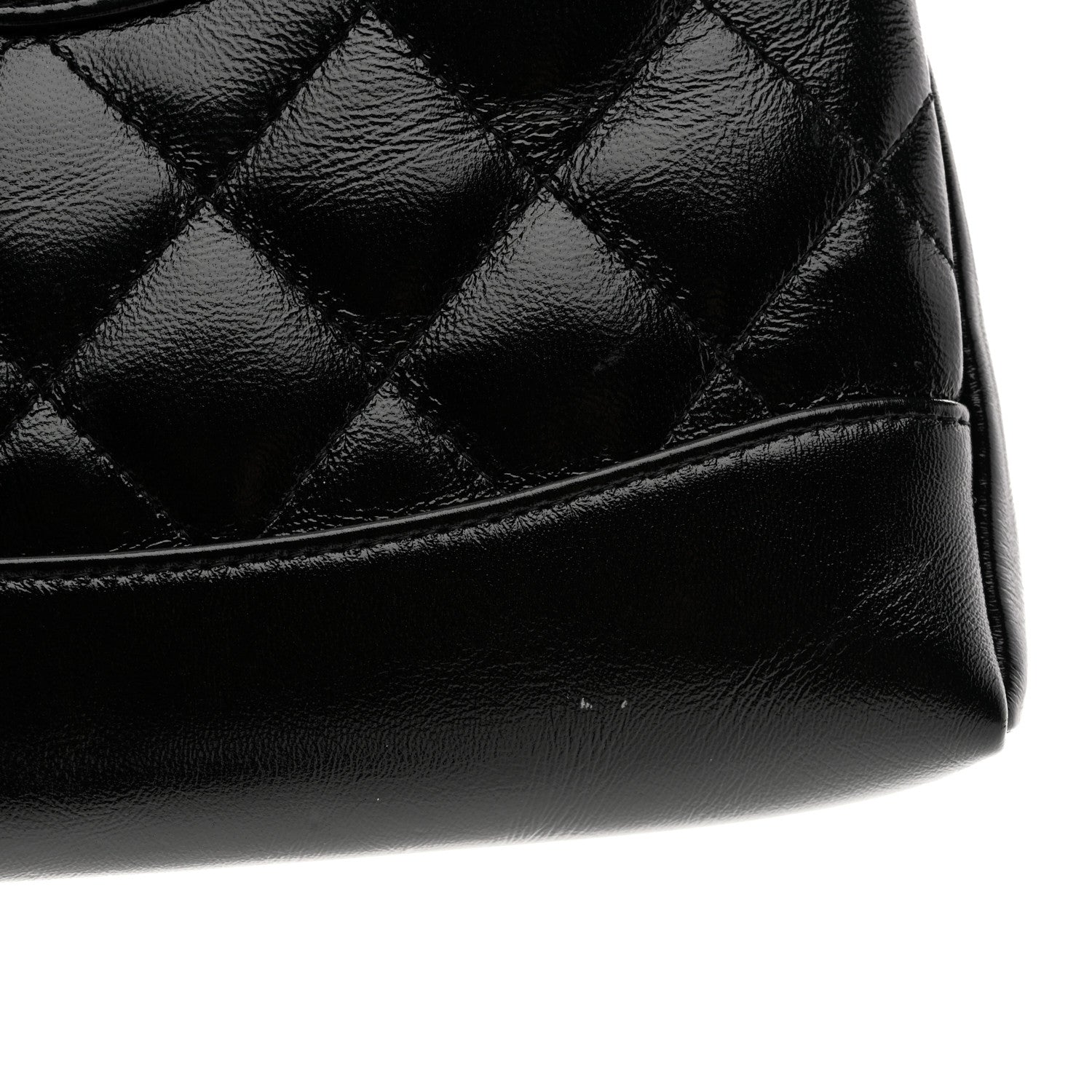 Chanel Shiny Crumpled Calfskin Quilted Nano 31 Shopping Bag Black 11 of 12