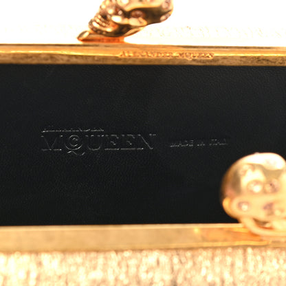 Alexander McQueen Nappa Metallic Twin Skull Box Clutch Gold 7 of 11