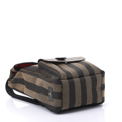 Fendi Fabric Jacquard Cuoio Romano Vitello Pequin Bi-Color FF 1974 Embossed Backpack Tobacco Moro Rosso Malboro Maya Black 3 of 10