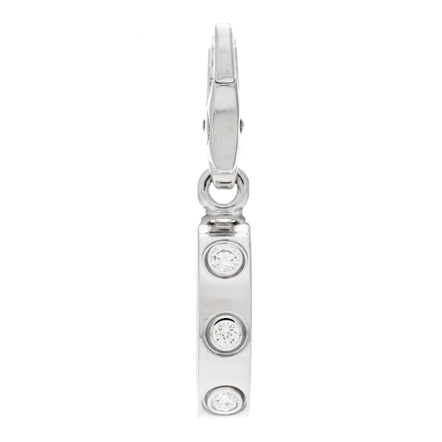 18K White Gold Diamond LOVE Ring Charm