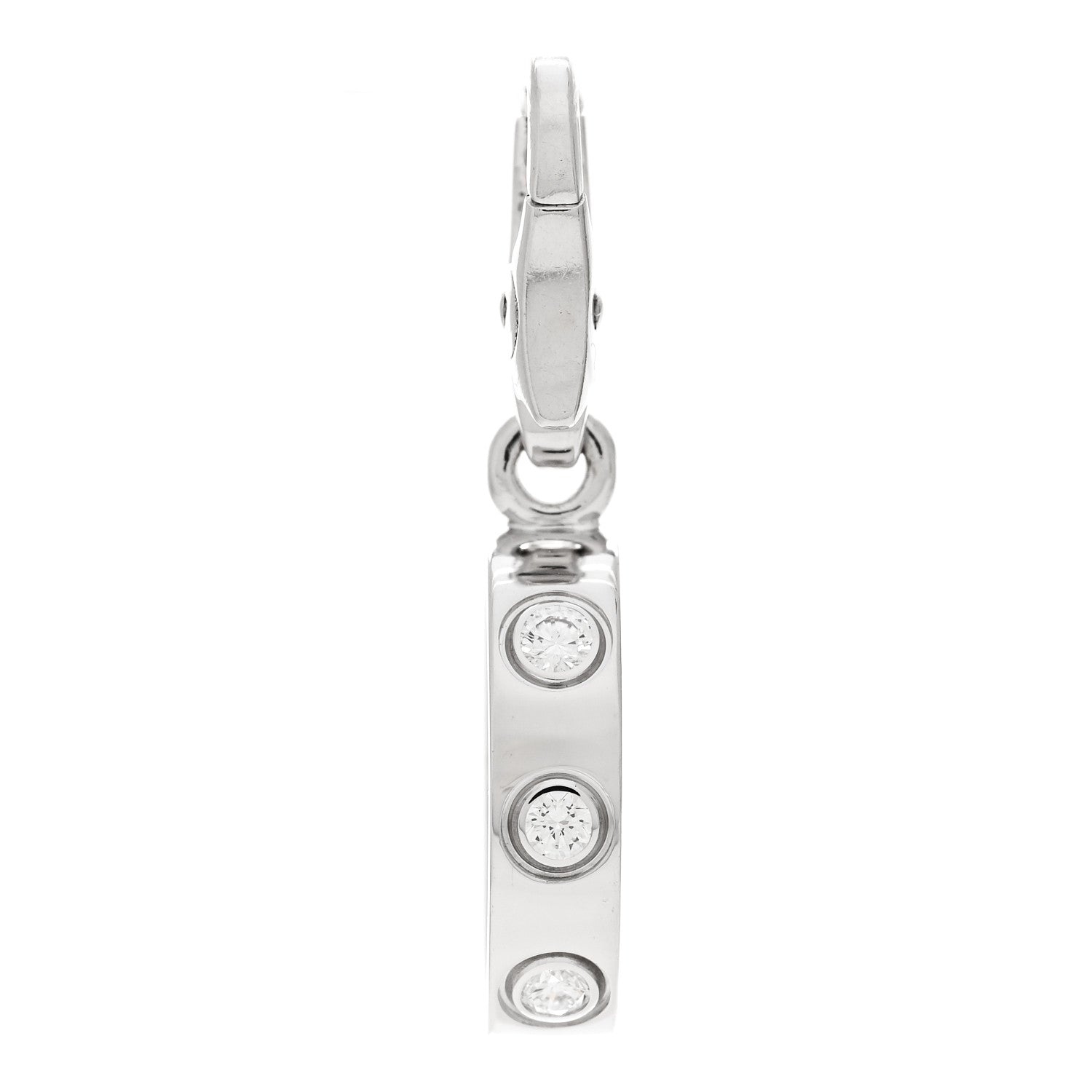 Cartier 18K White Gold Diamond LOVE Ring Charm 2 of 4