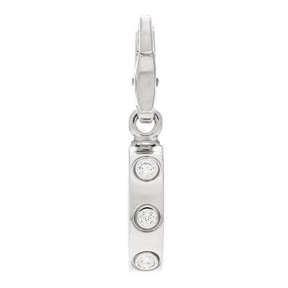 Cartier 18K White Gold Diamond LOVE Ring Charm 2 of 4