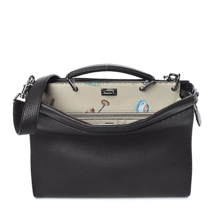 Fendi Calfskin Romano Selleria Large Peekaboo Iconic Fit Satchel Brown Milk Multicolor 1 of 12