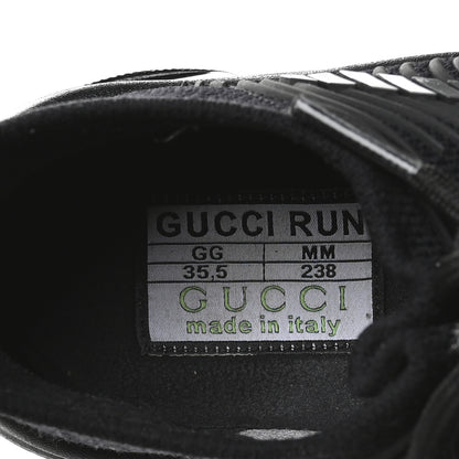 Gucci Technical Knit Fabric Waves Womens Gucci Run Sneakers 35.5 Black 7 of 7