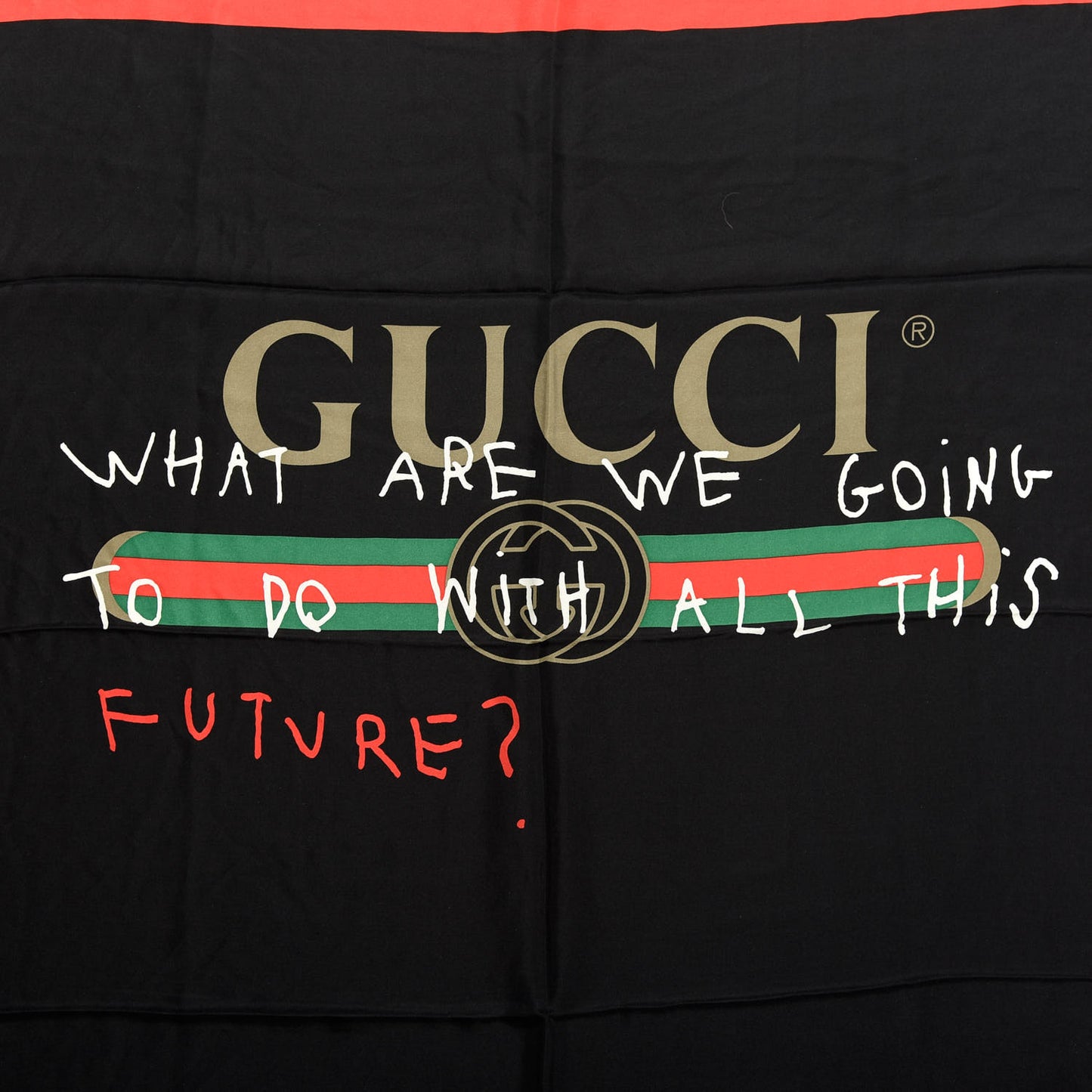 Silk Coco Capitan Logo Scarf Black