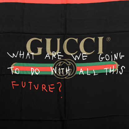 Gucci Silk Coco Capitan Logo Scarf Black 2 of 3
