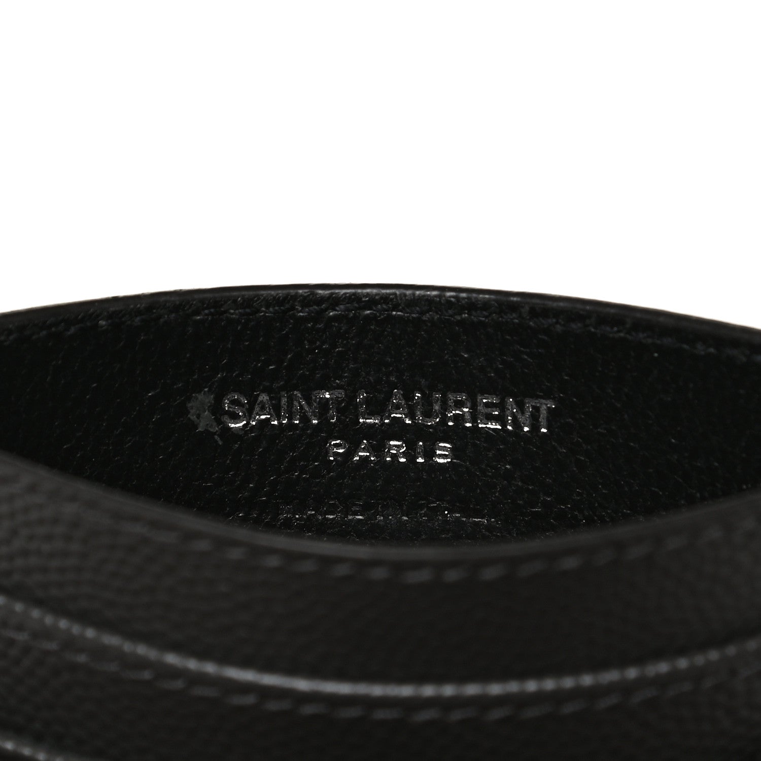 Saint Laurent Grain De Poudre Matelasse Chevron Monogram Credit Card Case Black 6 of 8