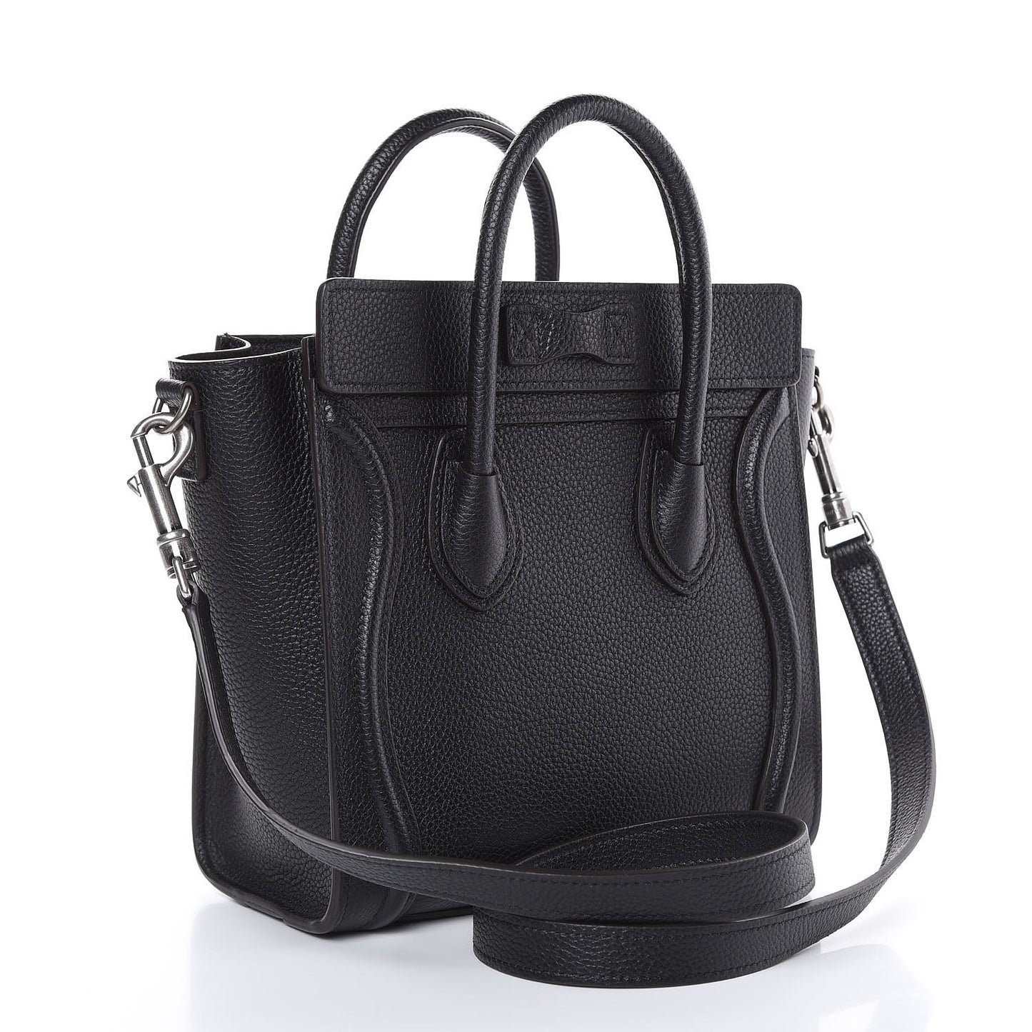 Drummed Calfskin Nano Luggage Black