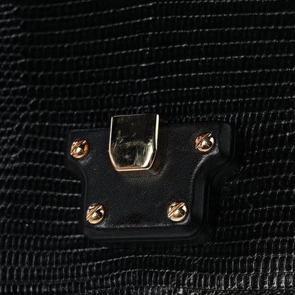 Dolce & Gabbana Calfskin Iguana Embossed Lucia Clutch Black 12 of 12
