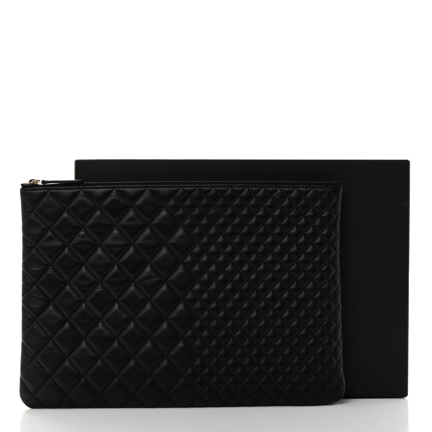 Chanel Lambskin Bi Quilted Large Cosmetic Case Black 8 of 8