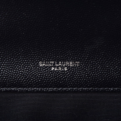 Saint Laurent Grain De Poudre Textured Mixed Matelasse Triquilt Small Monogram Satchel Black 6 of 8