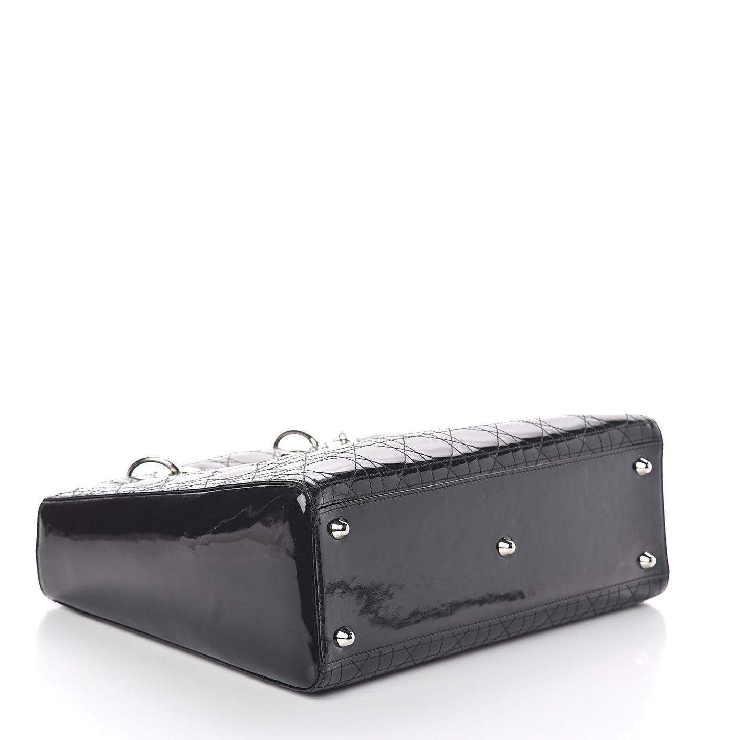 Patent Cannage Large Lady Dior Black