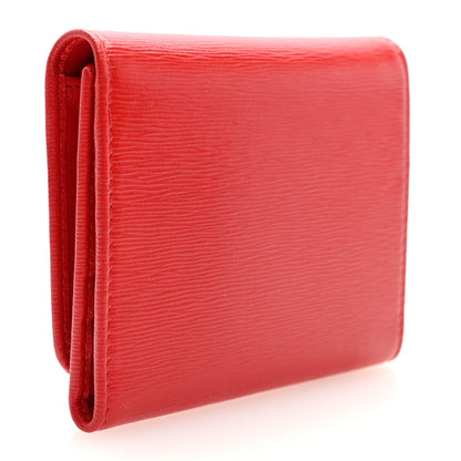 Prada Vitello Move Tri-Fold Compact Wallet Black Lacca Lacca 3 of 7