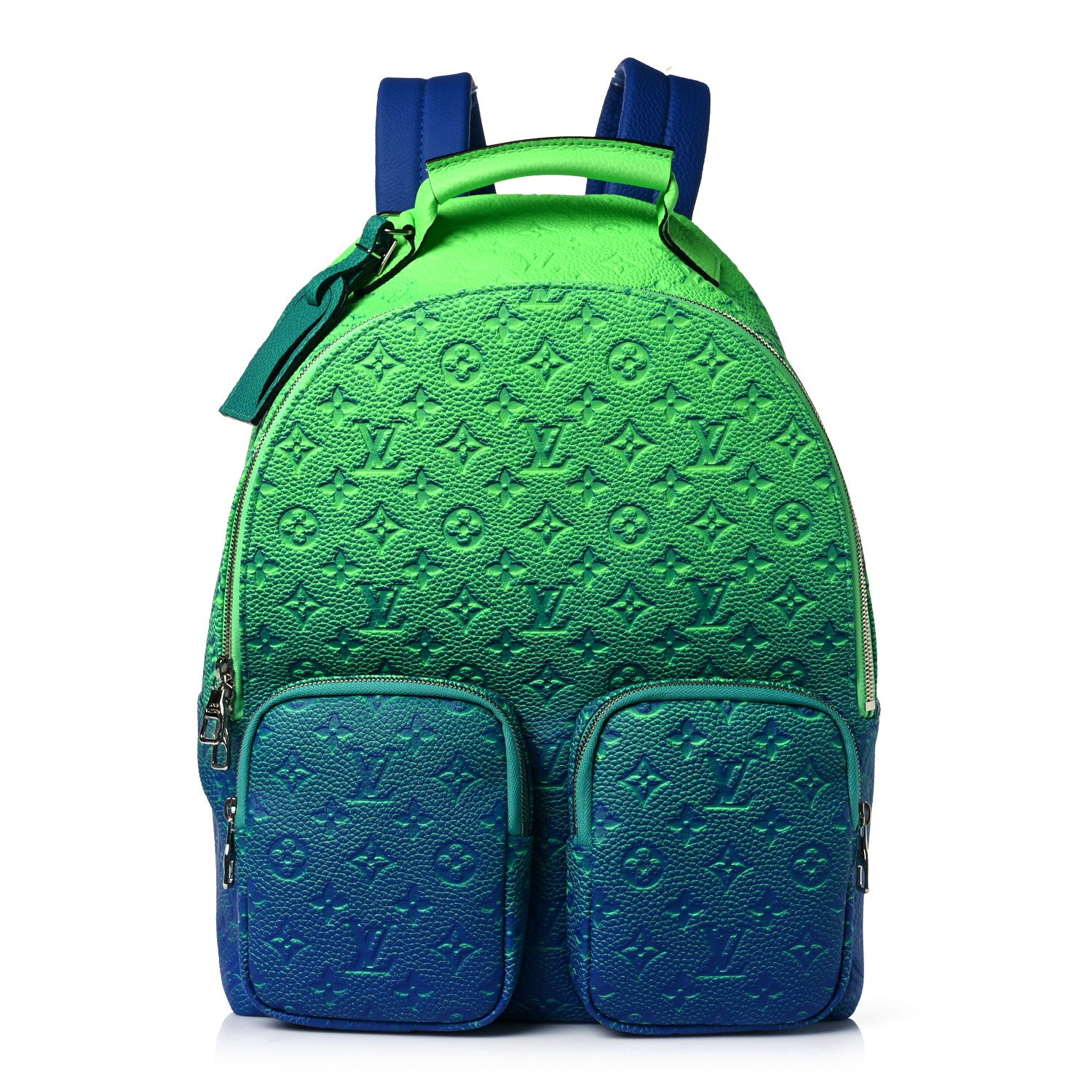 Louis Vuitton Taurillon Illusion Multipockets Backpack Bleu Vert 1 of 8