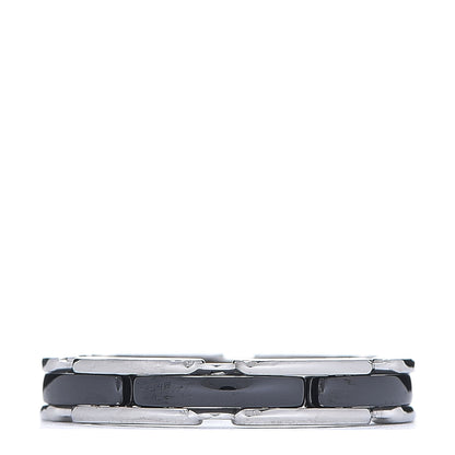 Chanel 18K White Gold Black Ceramic Small Ultra Ring 59 8.75 1 of 3