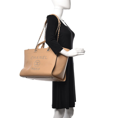 Chanel Caviar Large Studded Deauville Tote Beige 2 of 16