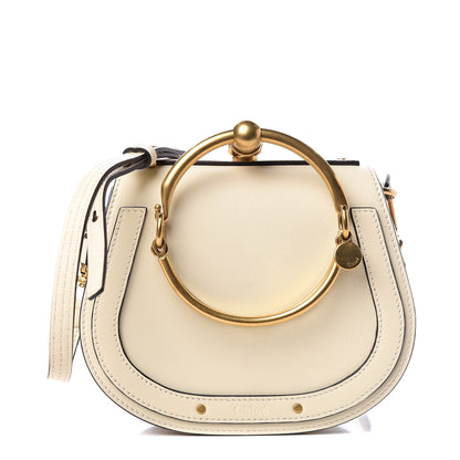 Chloe Calfskin Suede Small Nile Bracelet Bag Off White 1 of 10