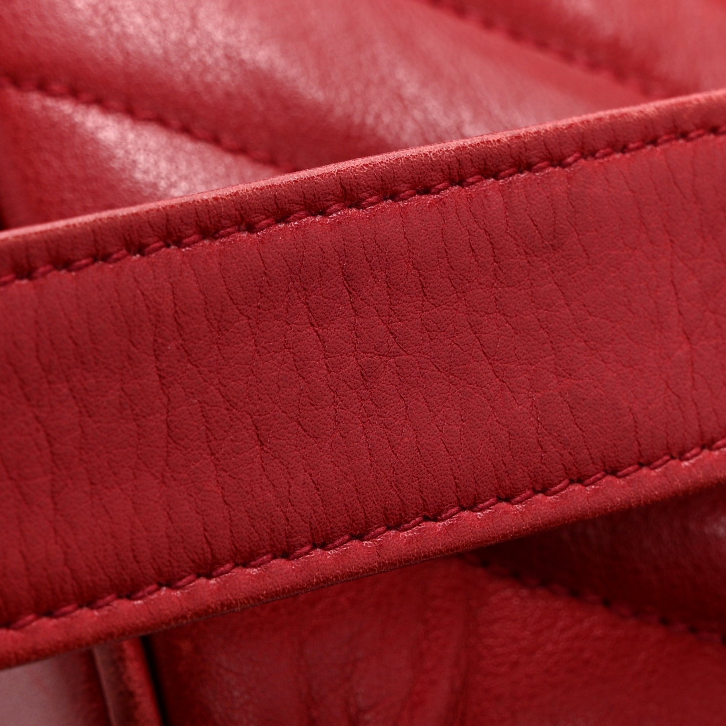 Lambskin Chevron Quilted Shoulder Bag Red