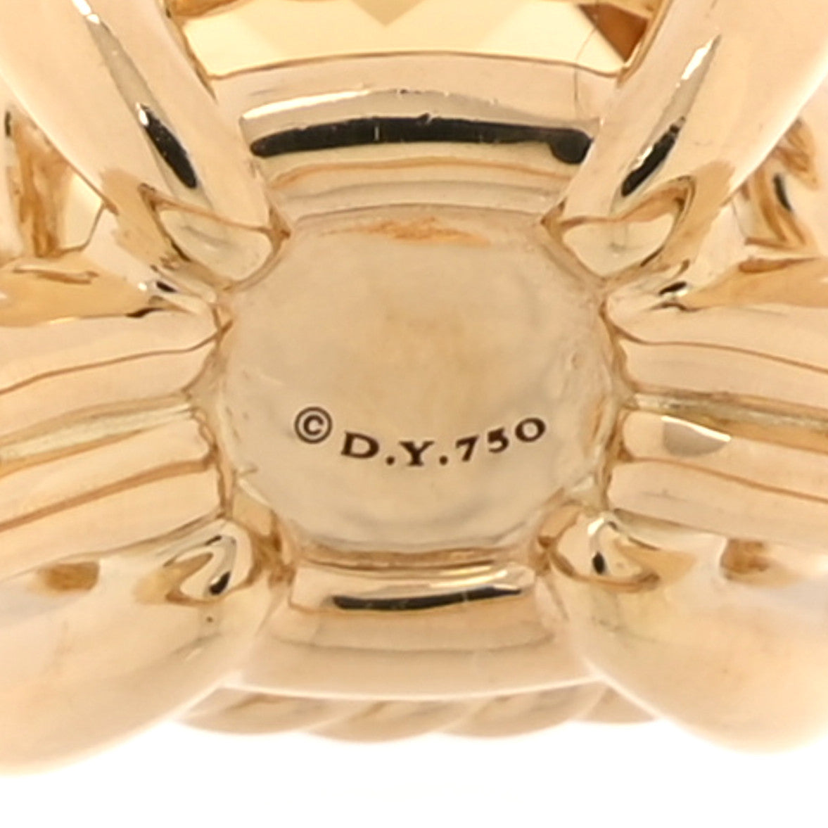 David Yurman 18K Yellow Gold Diamond Citrine 11mm Chatelaine Ring 47 4 4 of 4