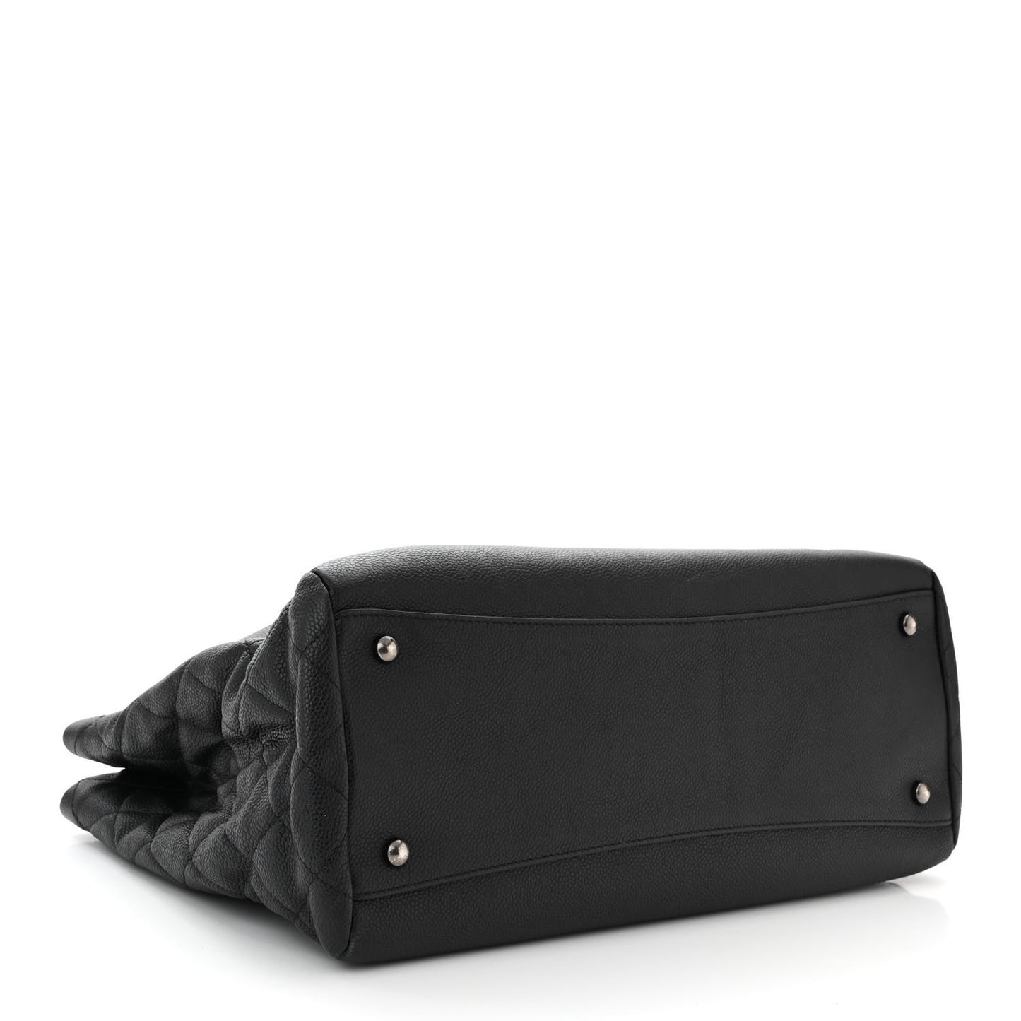 Caviar Lambskin Quilted Large Coco Break Shopping Bag Black