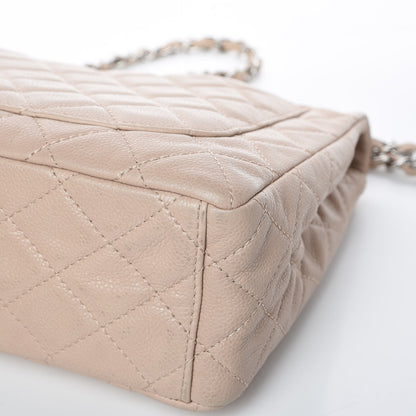 Chanel Washed Caviar Quilted Maxi Single Flap Beige 10 of 12