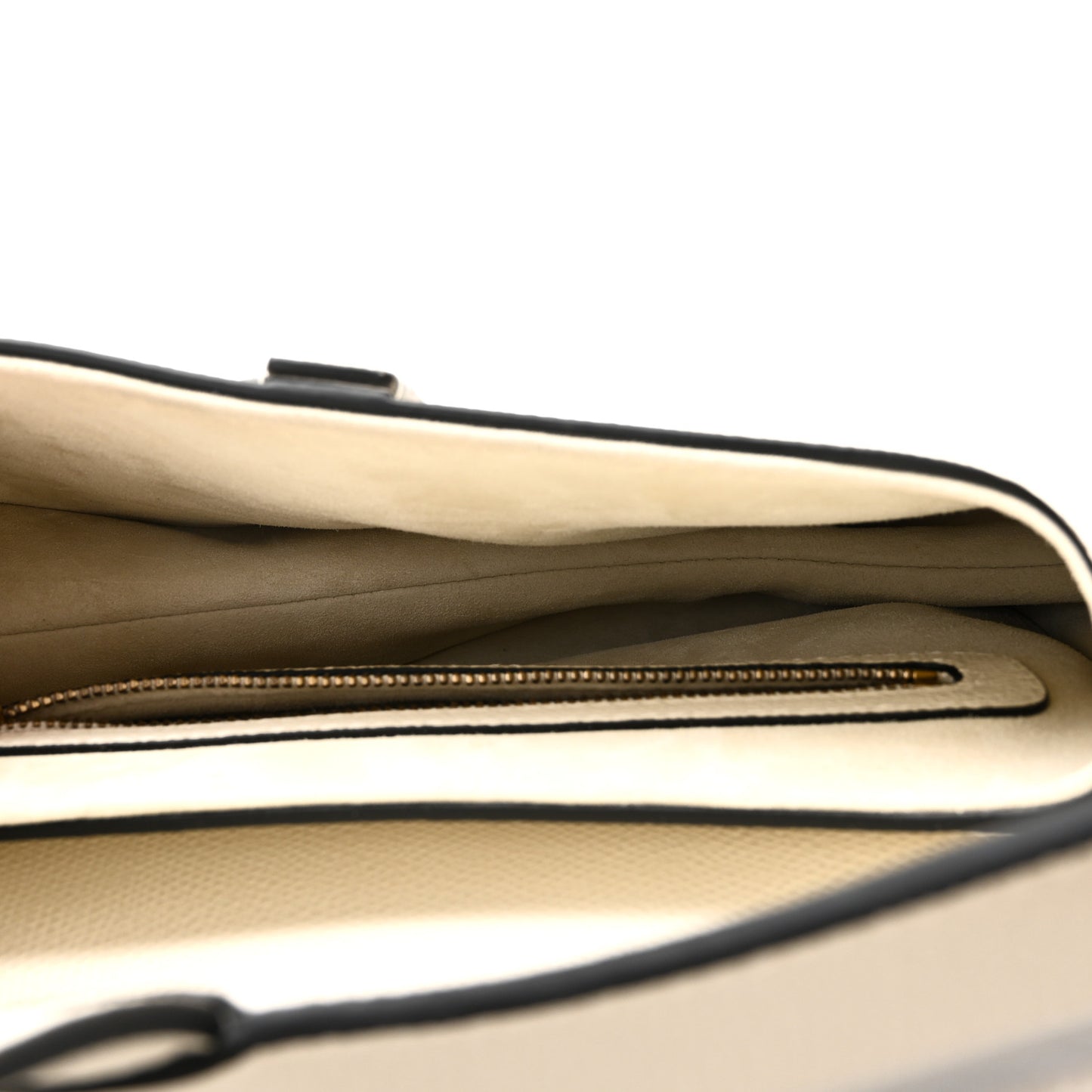 Grained Calfskin Saddle Bag White