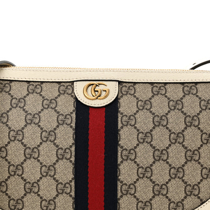 Gucci GG Supreme Monogram Web Large Ophidia Shoulder Bag Beige Ebony Mystic White 8 of 10