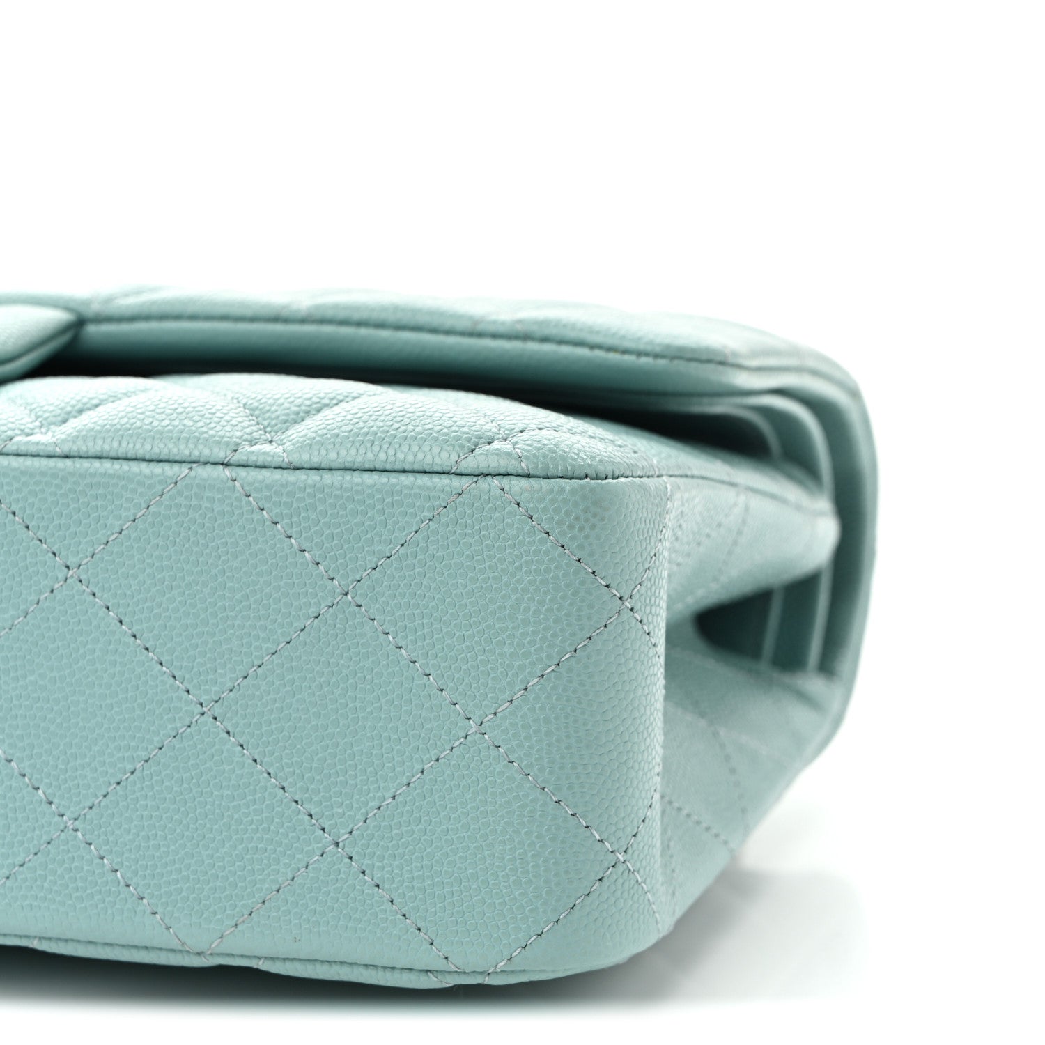 Chanel Caviar Quilted Medium Double Flap Light Blue 10 of 10
