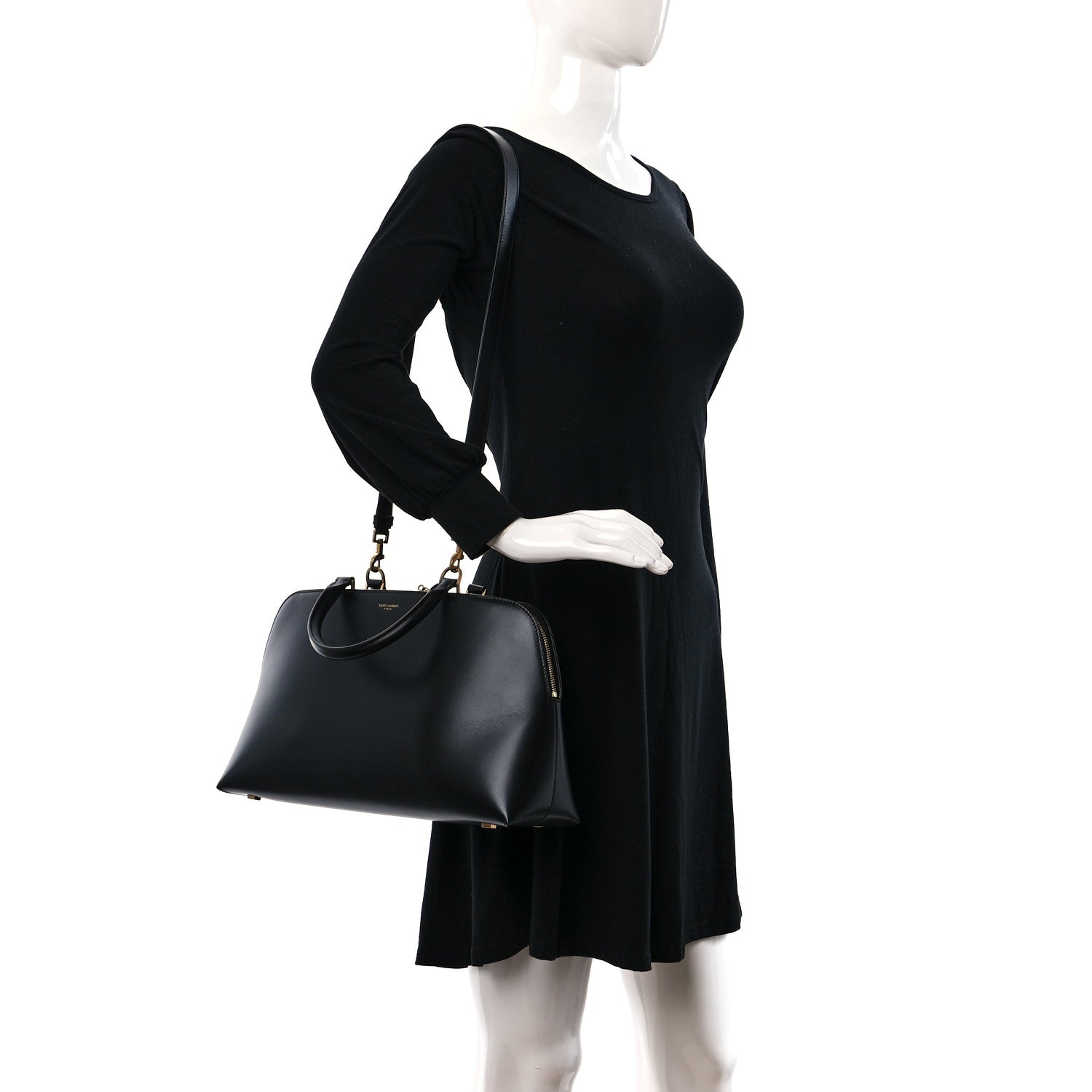 Saint Laurent Calfskin Sac De Jour Duffle Top Handle Black 2 of 8