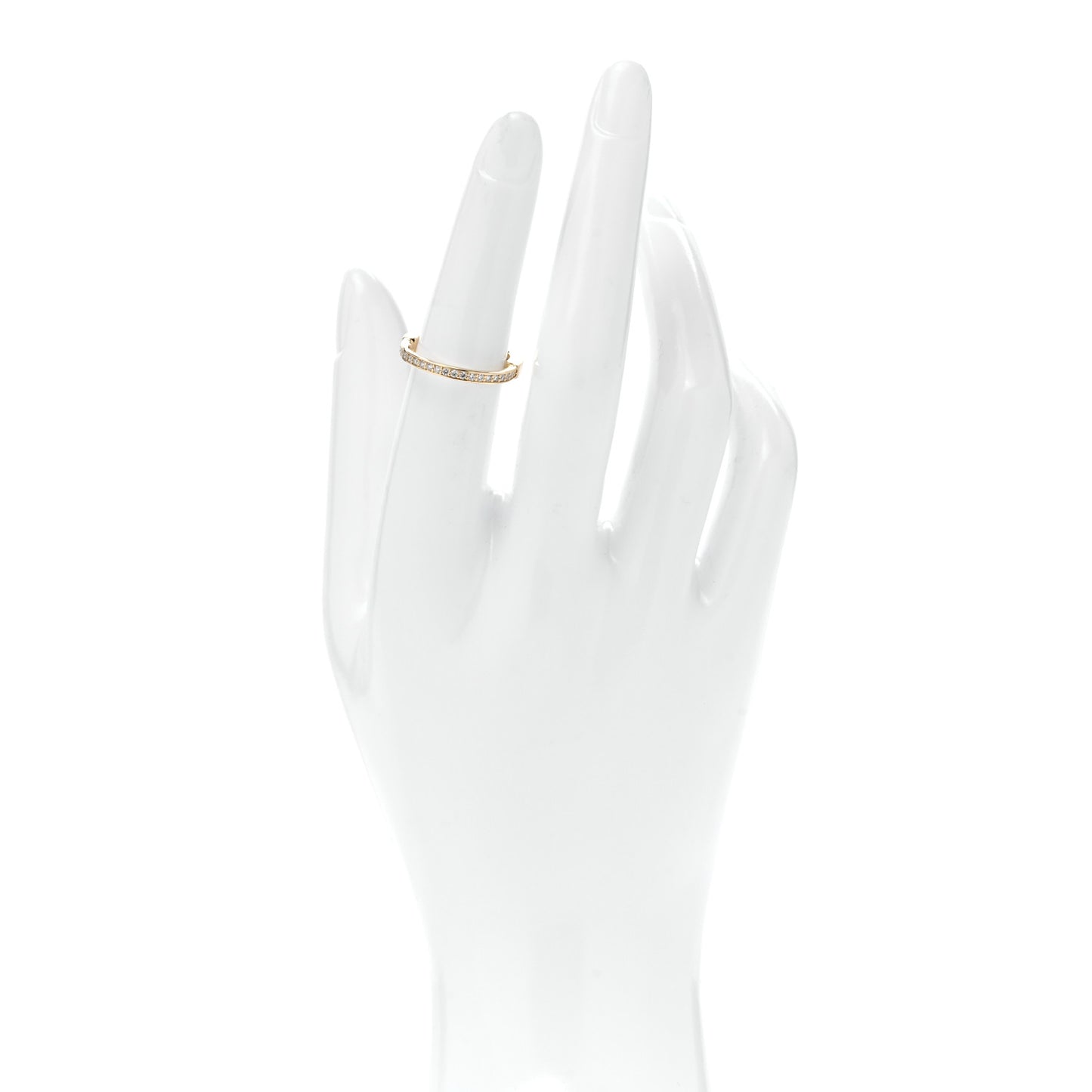 18K Yellow Gold Diamond Lock Ring 52 6