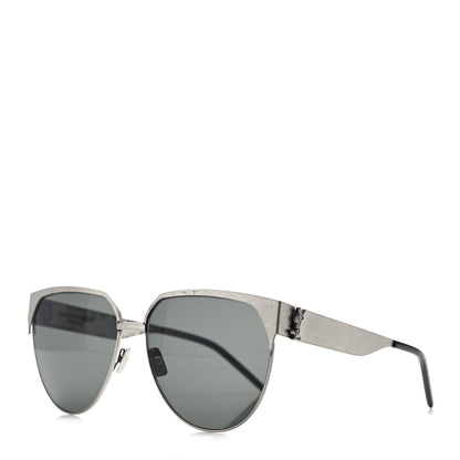 Saint Laurent Aged Metal Cat Eye SLM43 Sunglasses Silver 1 of 7