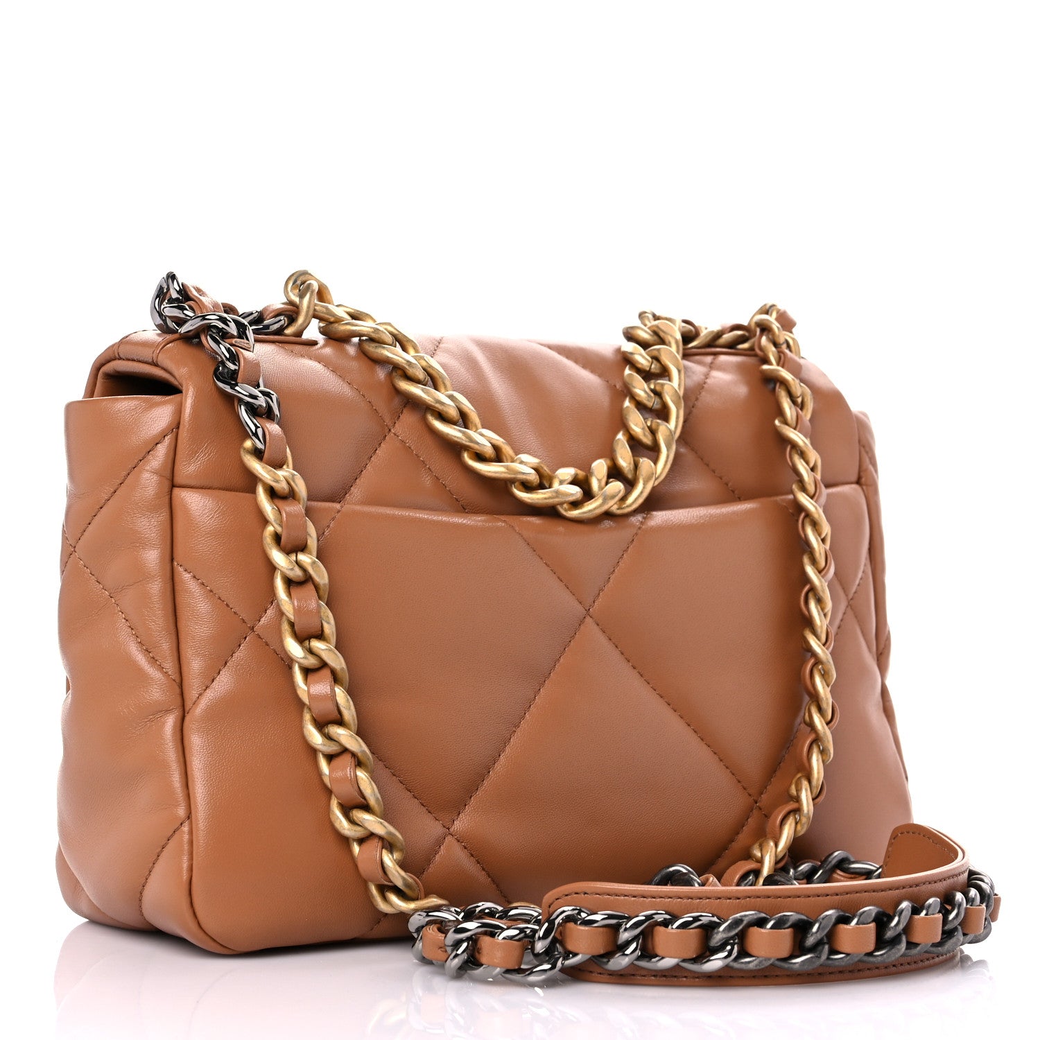 Chanel Lambskin Quilted Medium Chanel 19 Flap Brown 3 of 10