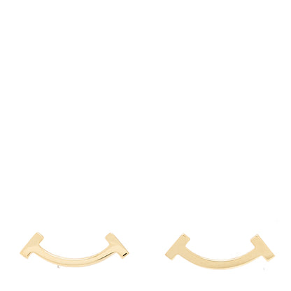 Tiffany 18K Yellow Gold T Smile Stud Earrings 1 of 4