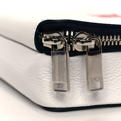 Christian Dior X SHAWN STUSSY Grained Calfskin Double Zip Crossbody Pouch White 10 of 11