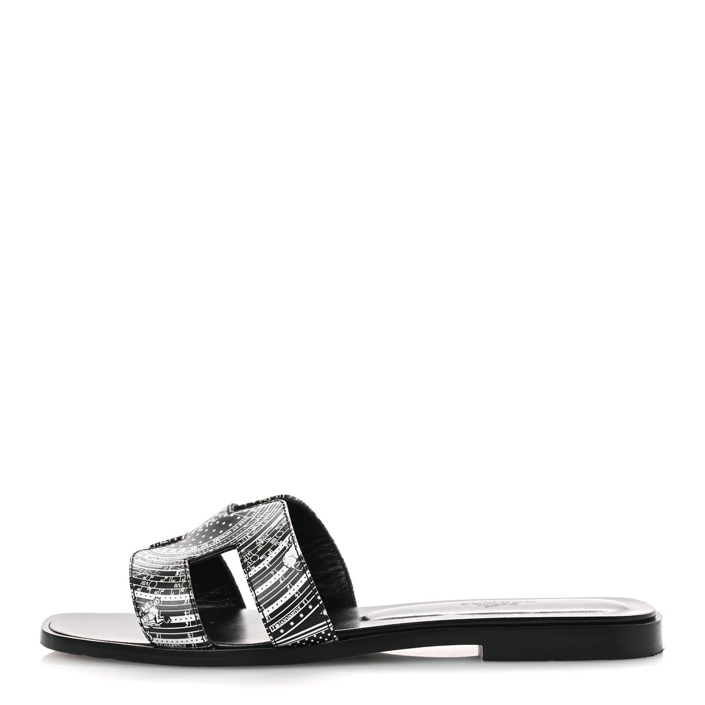Calfskin Astrologie Bandana Oran Sandals 38 Black White
