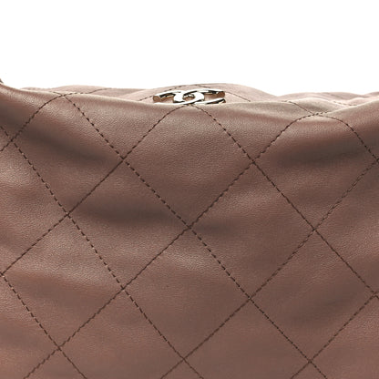 Chanel Shiny Lambskin Quilted Maxi Hobo Brown 8 of 10