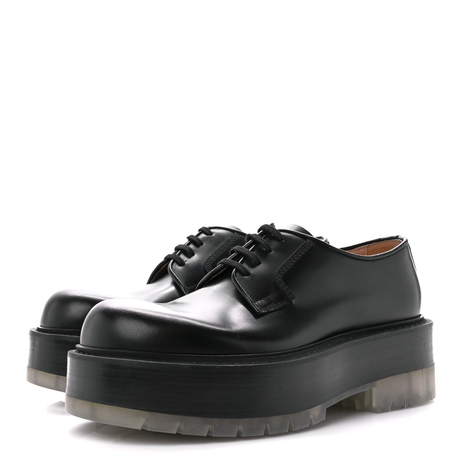 Bottega Veneta Calfskin Platform Derby Shoes 38 Black 3 of 15