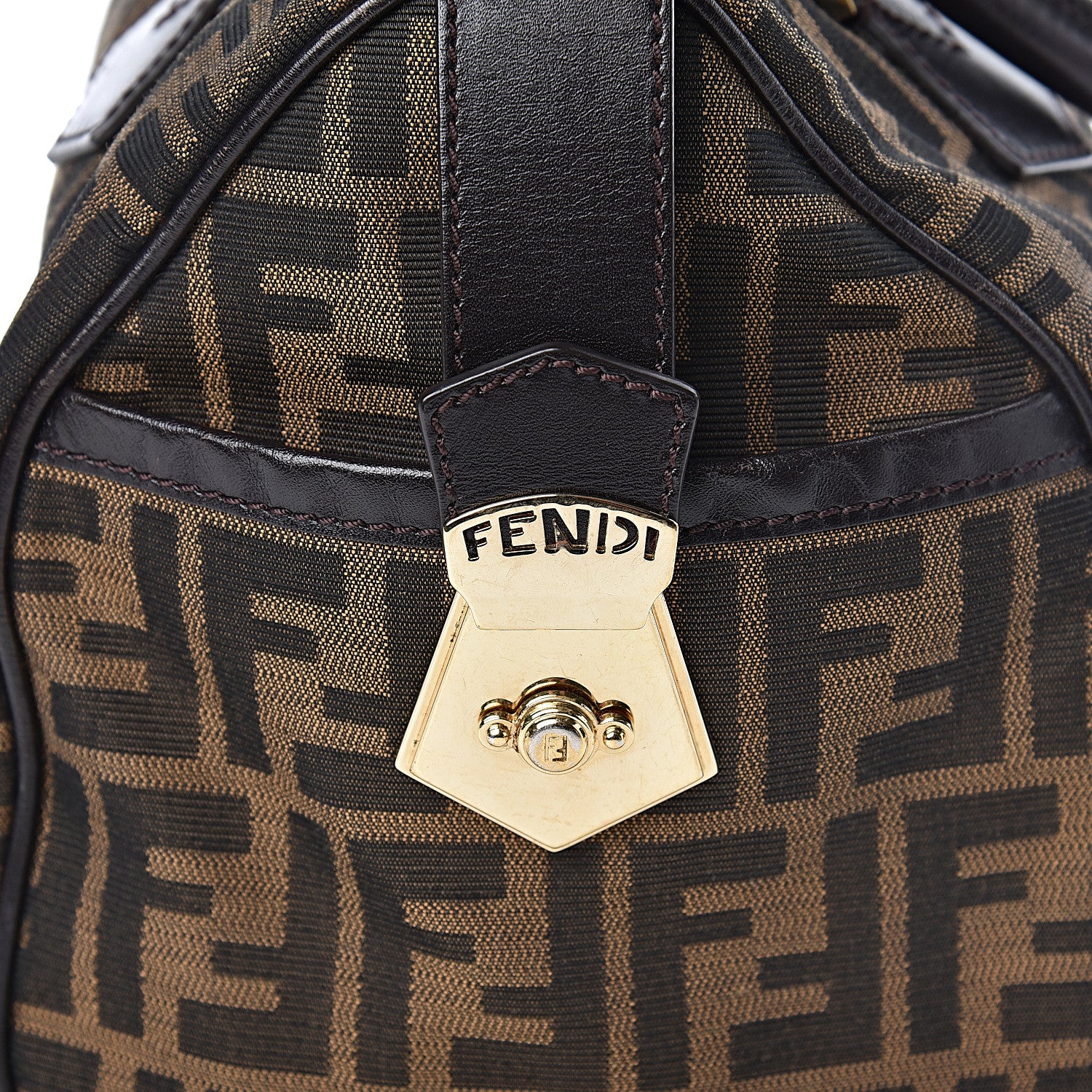 Fendi Zucca Cuoio Lucido Medium Chef Boston Tobacco Moro 17 of 17