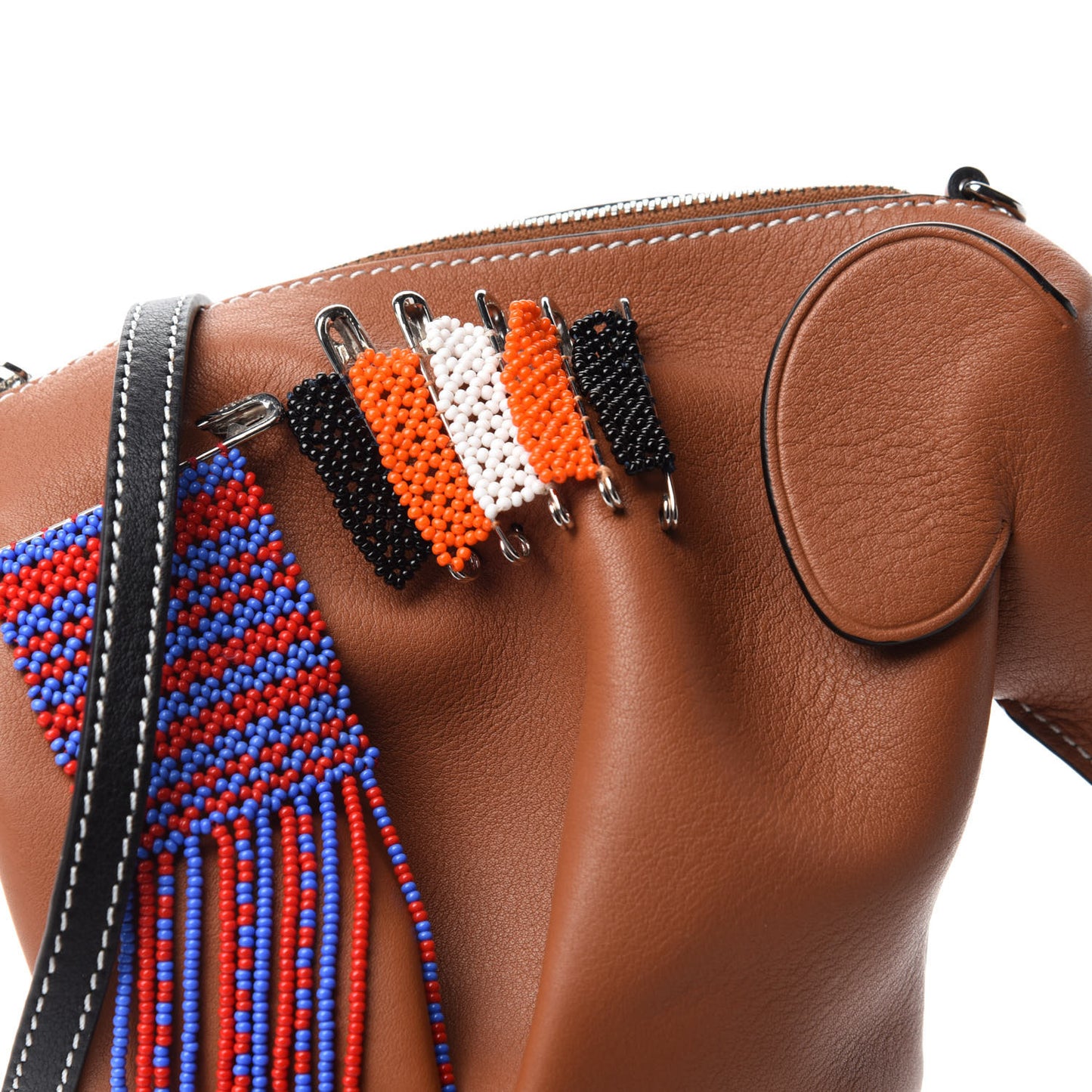 Calfskin Mini Knot On My Planet Elephant Crossbody Bag Tan Multi