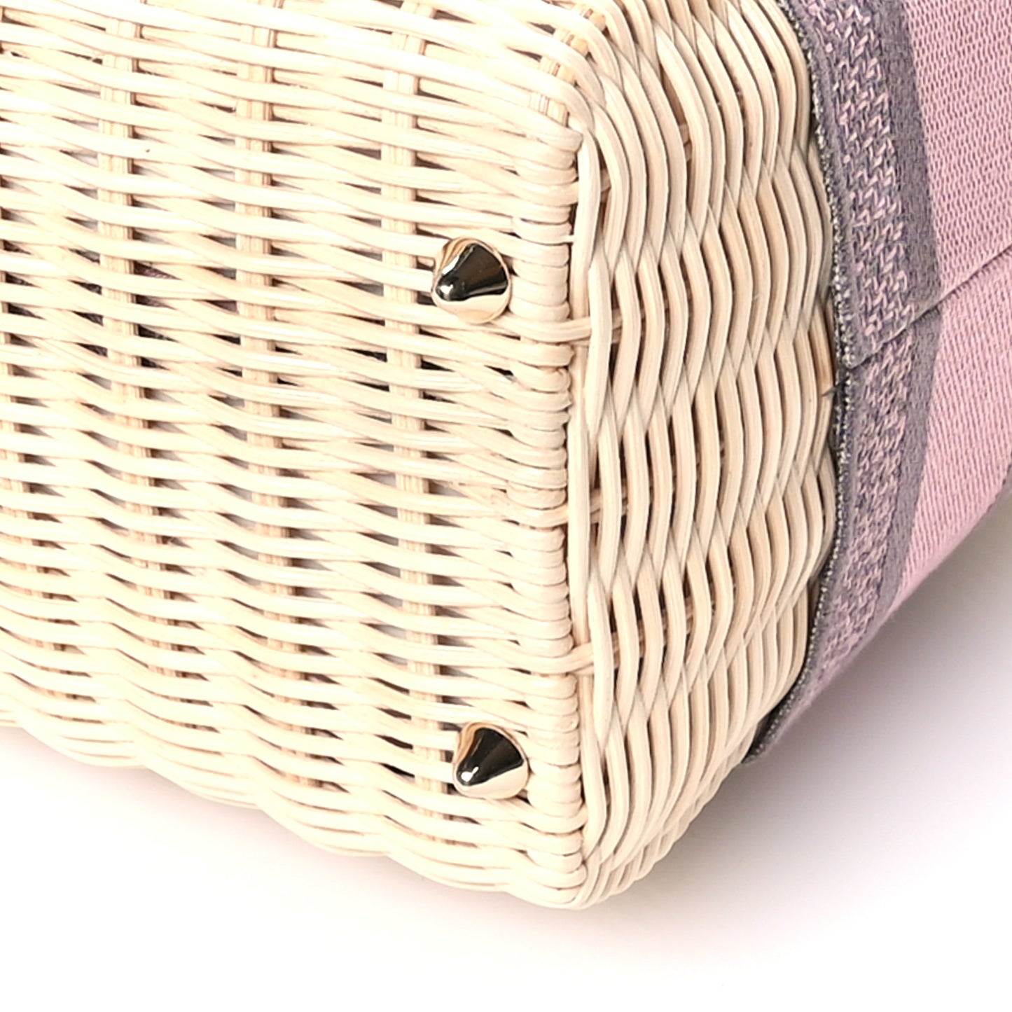 Wicker Oblique Medium Lady Dior Bag Pink Grey