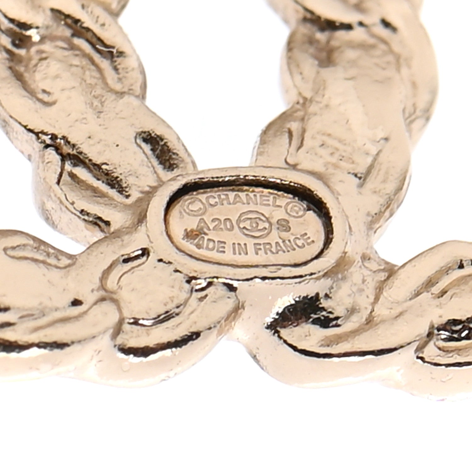 Chanel Enamel Metal Chain French New Wave CC Earrings Black Gold 4 of 4