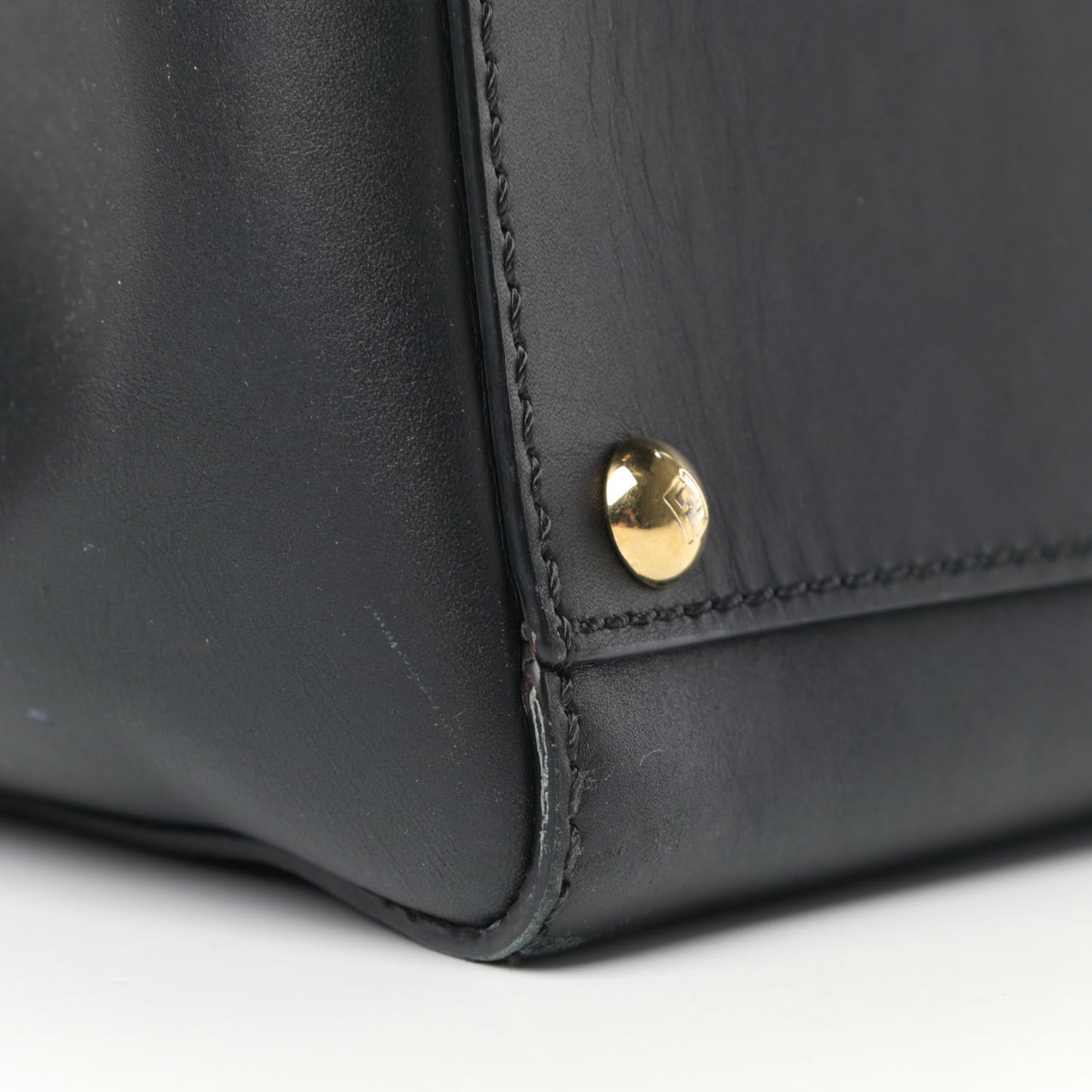 Vitello Morgan Shiny Nappa Medium Peekaboo Iconic Satchel Black