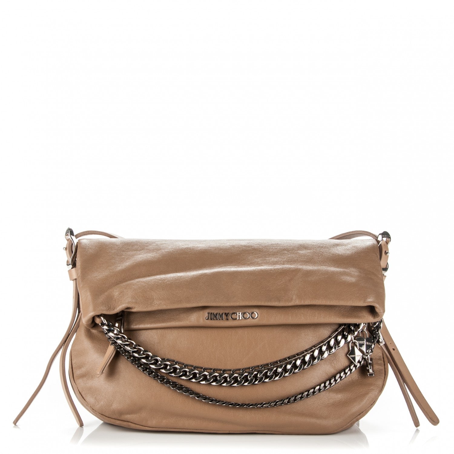 Jimmy Choo Lambskin Small Biker Hobo Buff 1 of 7