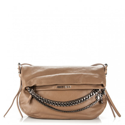 Jimmy Choo Lambskin Small Biker Hobo Buff 1 of 7