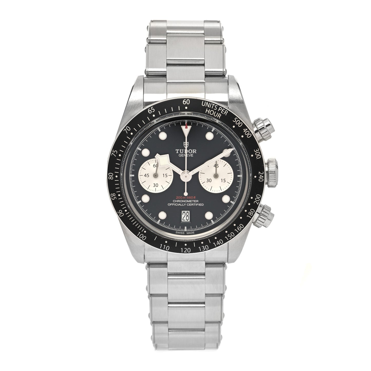 Stainless Steel 41mm Black Bay Chronograph Reverse Panda Automatic Watch Black 79360N