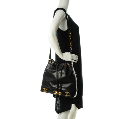 Chanel Lambskin CC Drawstring Shoulder Bag Black 2 of 11