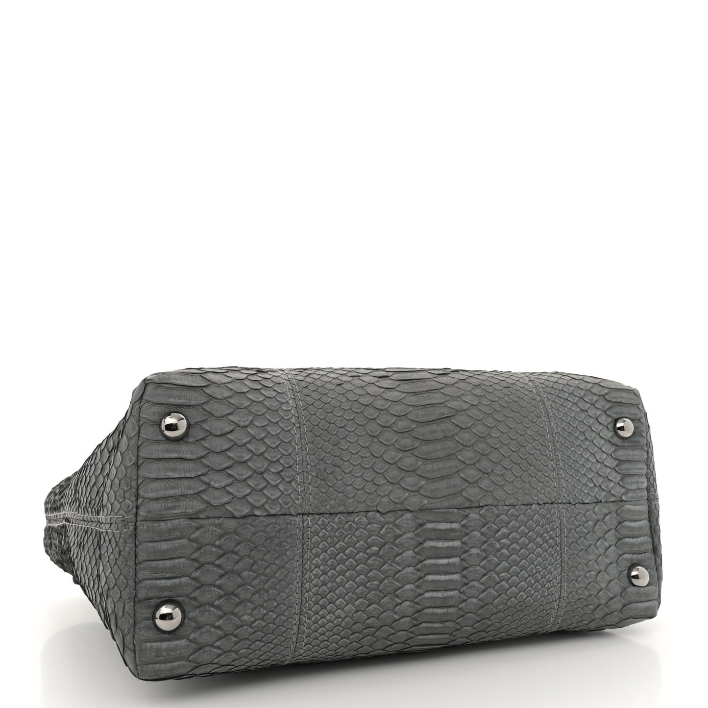 Snakeskin Executive Cerf Shopper Tote Grey