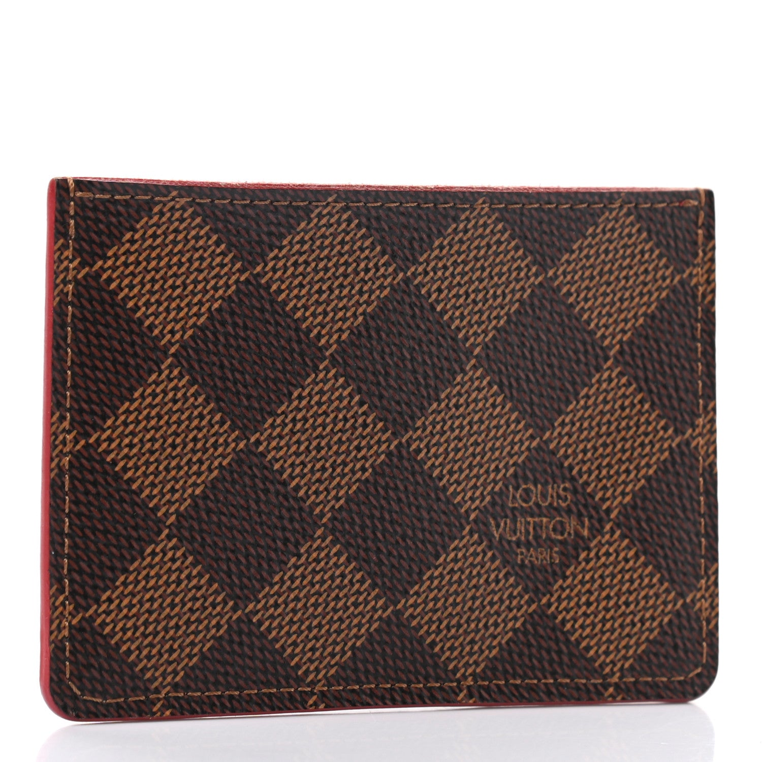Louis Vuitton Damier Ebene Caissa Card Holder Cherry 3 of 7